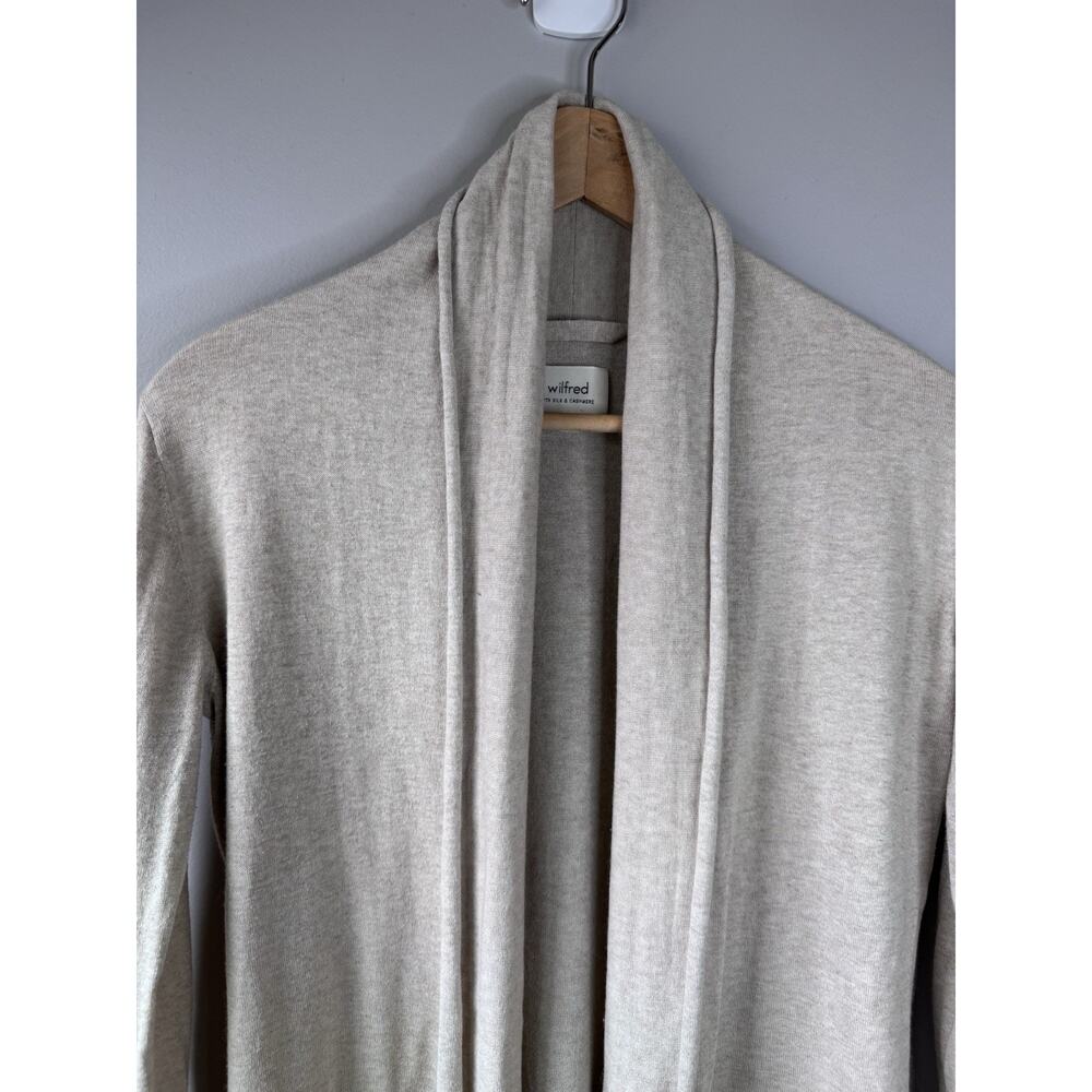 Aritzia Wilfred Womens Size S Open Front Longline Cardigan Sweater Silk Cashmere - Picture 3 of 8